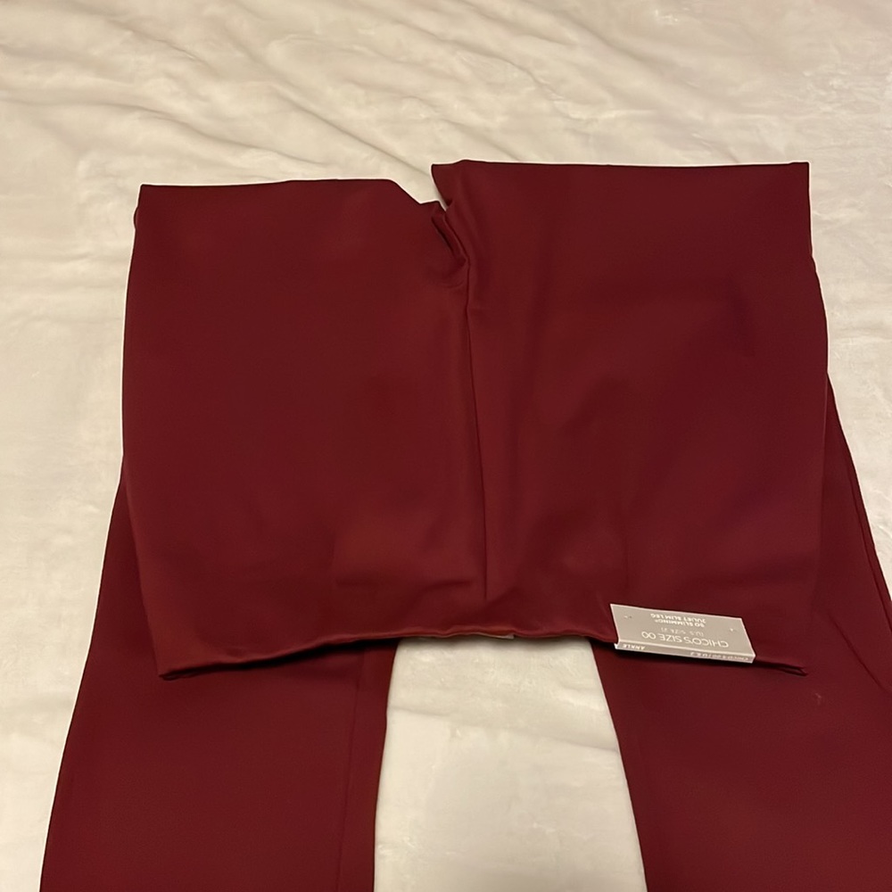 Chico’s So Slimming Juliet Side Vent Ankle Pant Basic Cranberry Spice